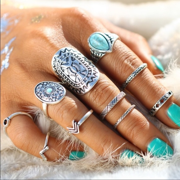 Jewelry - NEW!! Beautiful And Bold Set of Boho Rings